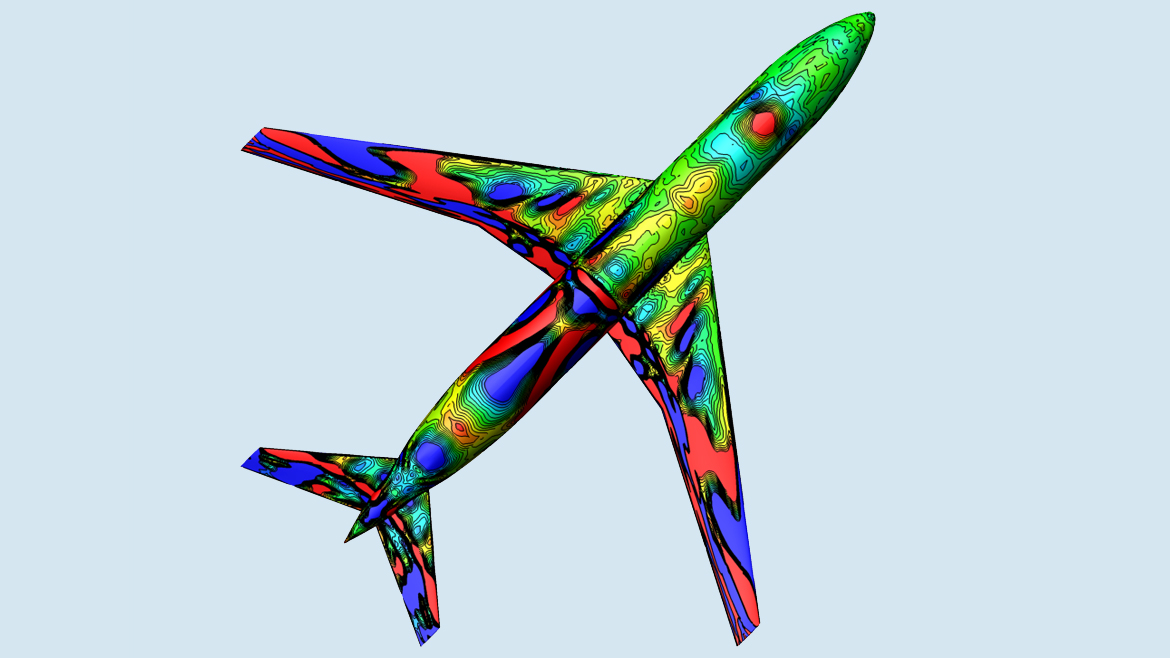 POD-Mode des Druckbeiwerts (Simulation am CRM, Ma = 0.85, CA = 0.5)